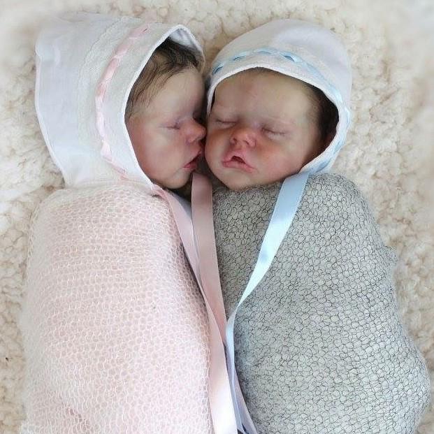17 ” Real Lifelike Twins Sister Debra and Demi Reborn Baby Doll Girl