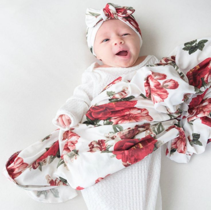 Adorable Baby Swaddle Blanket and Headband Set