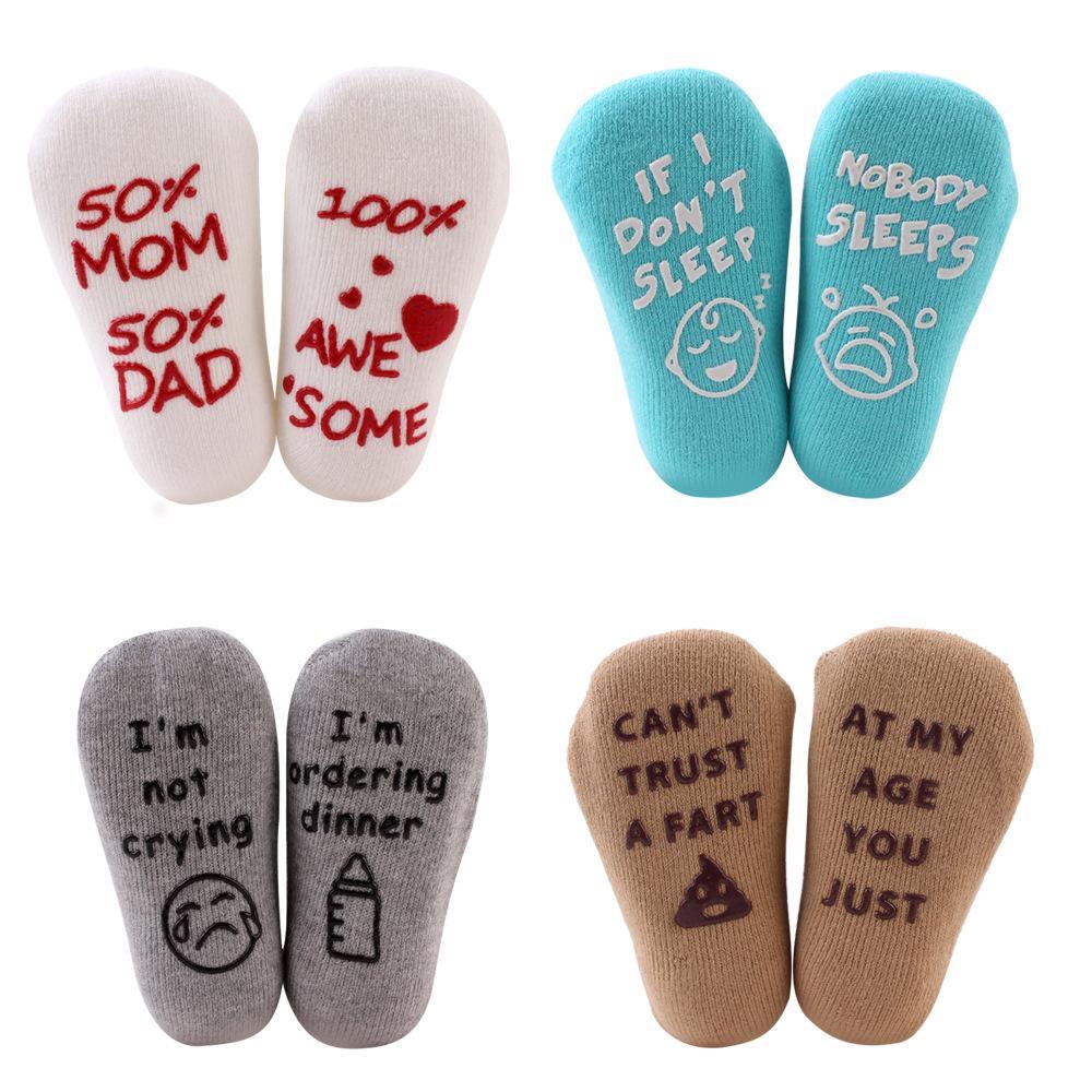 17“-22 ”  casual newborn baby English alphabet cotton socks