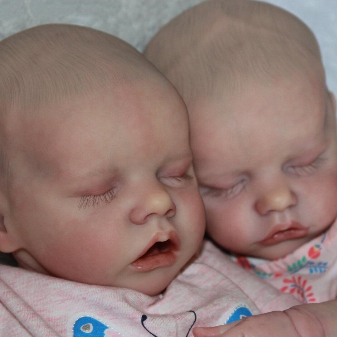 17 ” Real Lifelike Twins Sister Dolly and Lloyd Reborn Baby Doll Girl