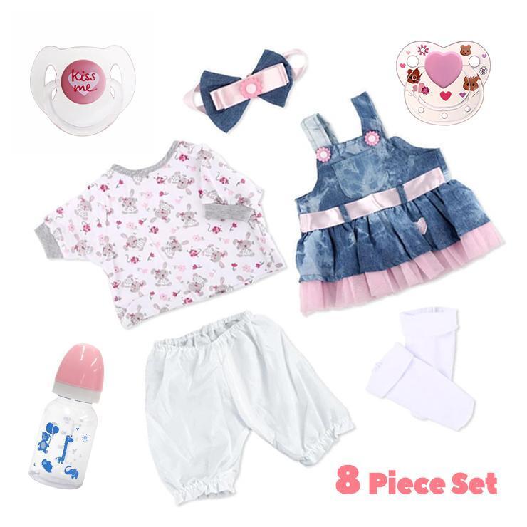[Suitable for 12” Mini doll]Adoption Reborn Baby Essentials-8pcs Gift Set B