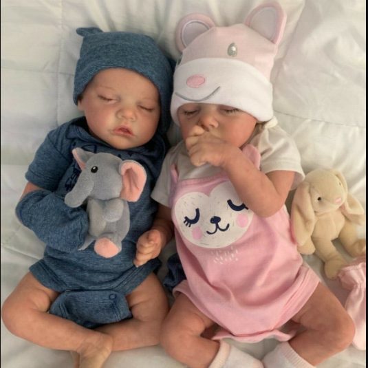 17” Lifelike Realistic Twins Sister Katelyn and Cameron Reborn Baby Doll Girl