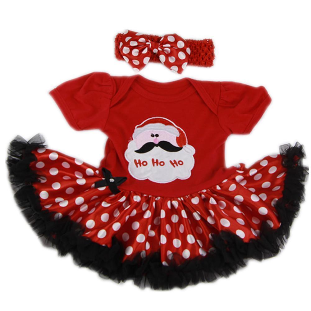 22”-23” infant Baby Girls’ Tutu Romper Dress Xmas 2-pcs Clothing Sets Santa Clause