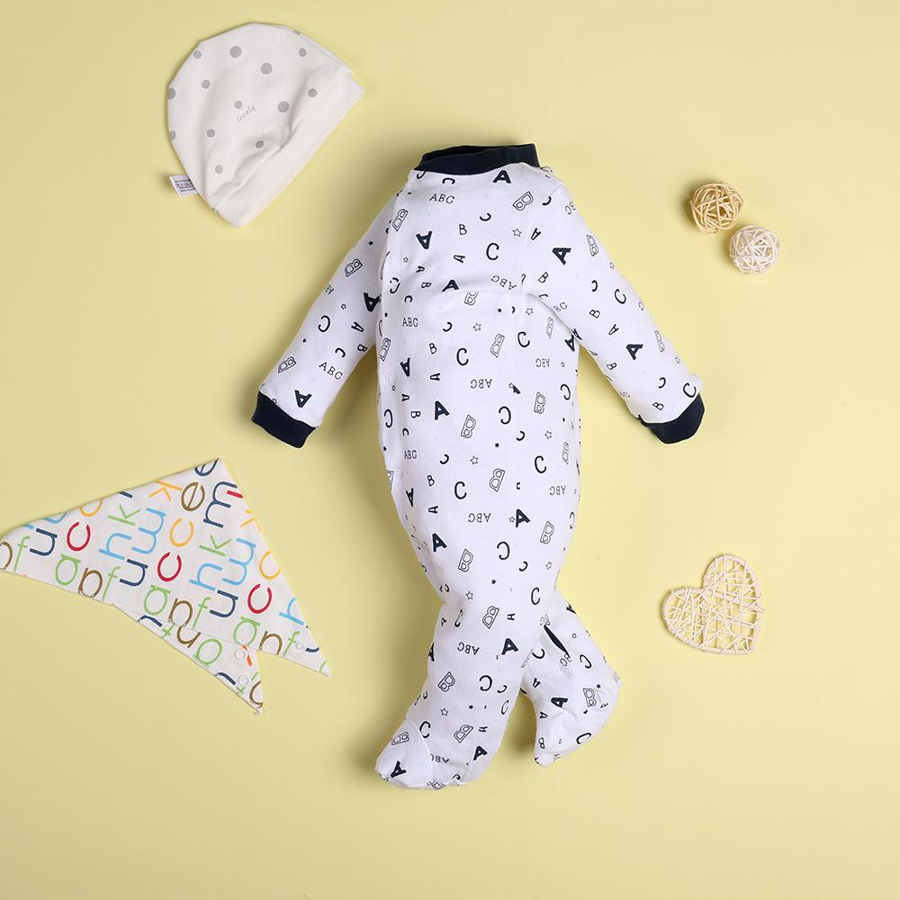 Casual White Letter Jumpsuit for 22” reborn baby doll boy