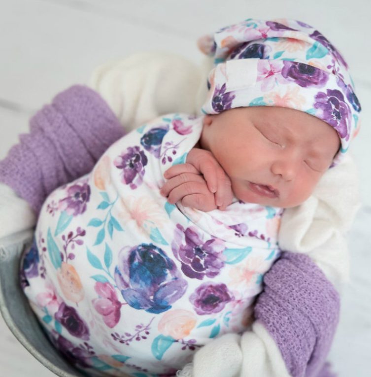 Adorable baby Swaddle Blanket and Headband Set