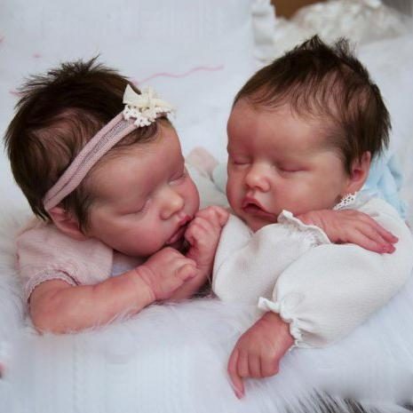 17″ Sweet Sleeping Dreams Reborn Twins Sister Maren and Monica Truly Baby Doll Girl, Birthday Gift