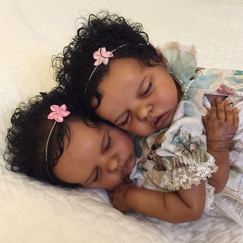 [TWINS]17 ” Real Lifelike Twins Sister Atalanta and Celeste Reborn Baby Doll Girl