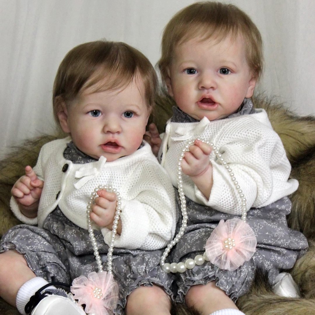 22” Twin Sisters Truly Katia and Belinda Reborn Baby Doll Girl,Quality Realistic Handmade Babies Dolls