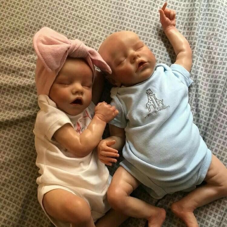 17” Real Lifelike Twins Tamika and Gaborne Reborn Baby Doll Girl