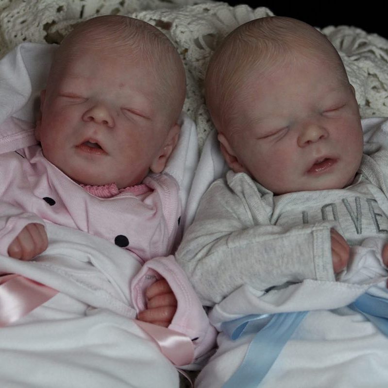 17.5 ” Real Lifelike Twins Sister andre and andrew Reborn Baby Doll Boy