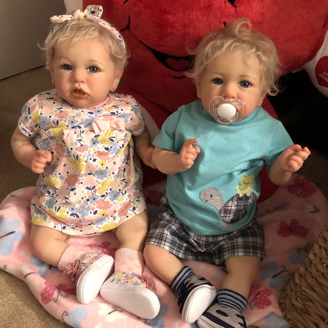 22” Realistic Reborn Twins Sister Marrisa and Rosson Truly Baby Doll Girl, Birthday Gift