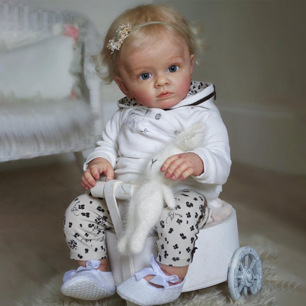[New!]20” Truly Looking Real Lifelike Soft Baby Girl Reborn Toddler Doll Milly With Blue Opened Eyes