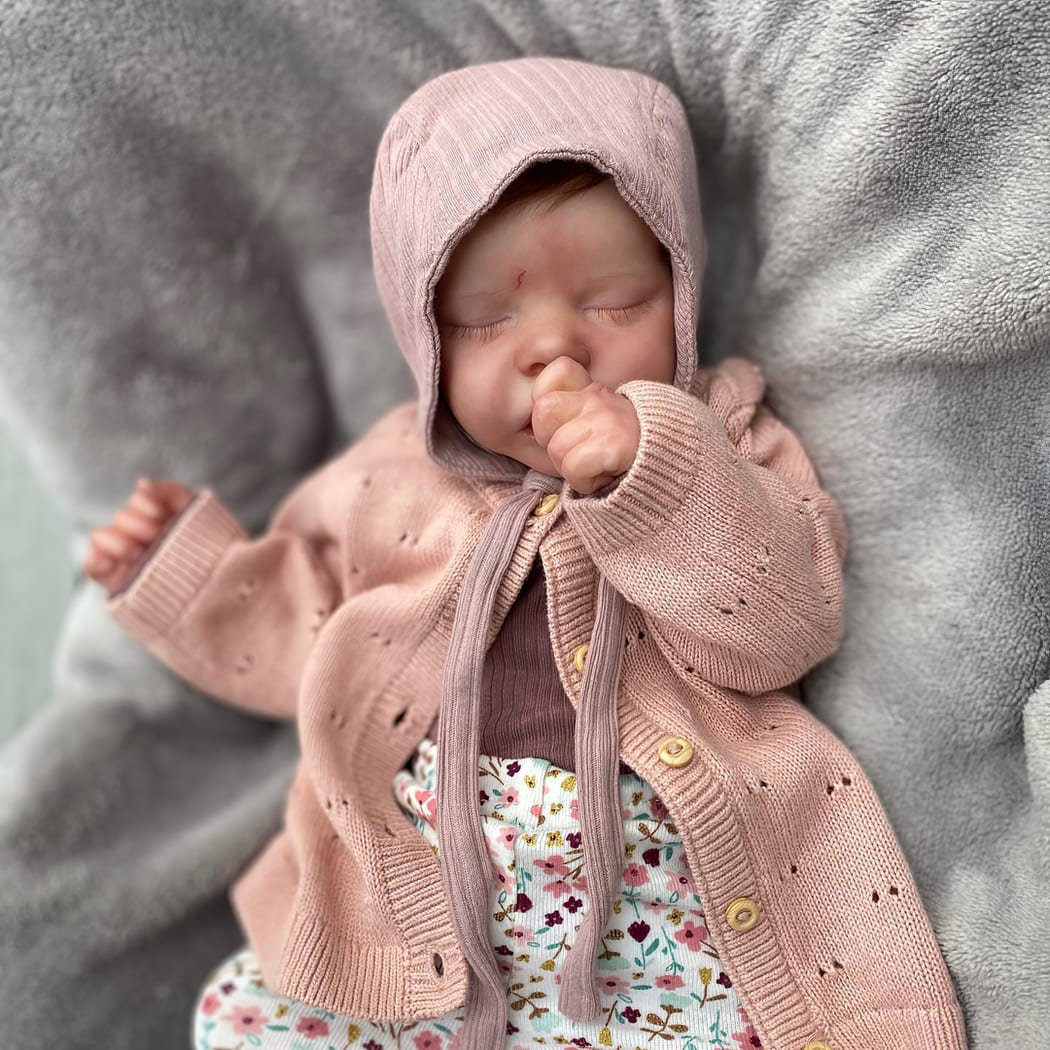 17″ Lifelike Handmade Silicone Reborn Asleep Baby Girl Toddler Doll Named Eudora