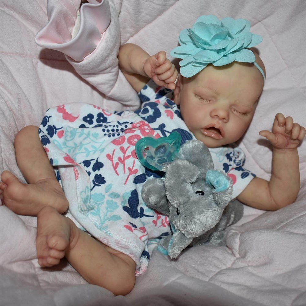 17” Lifelike Realistic Sweet Sleeping Reborn Newborn Baby Doll Girl Named Yedda