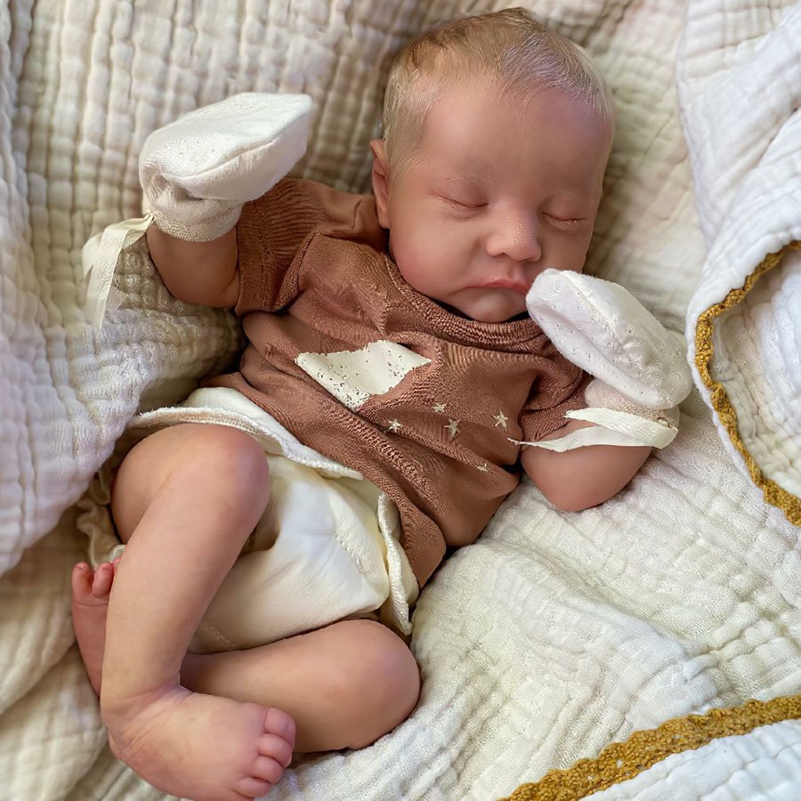 Newborn Reborn Doll Boy 12 inches Real Looking Sleeping Silicone Baby Doll Gifts Xander