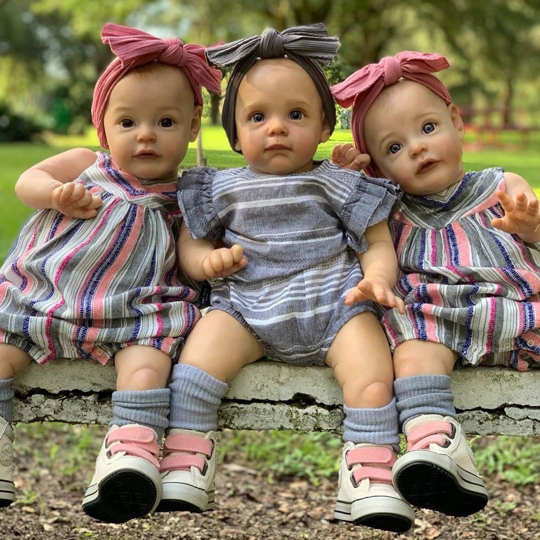 17″ Cute and Lifelike Most Worthy of Adoption Awake Reborn Triplet Sisters Dolls