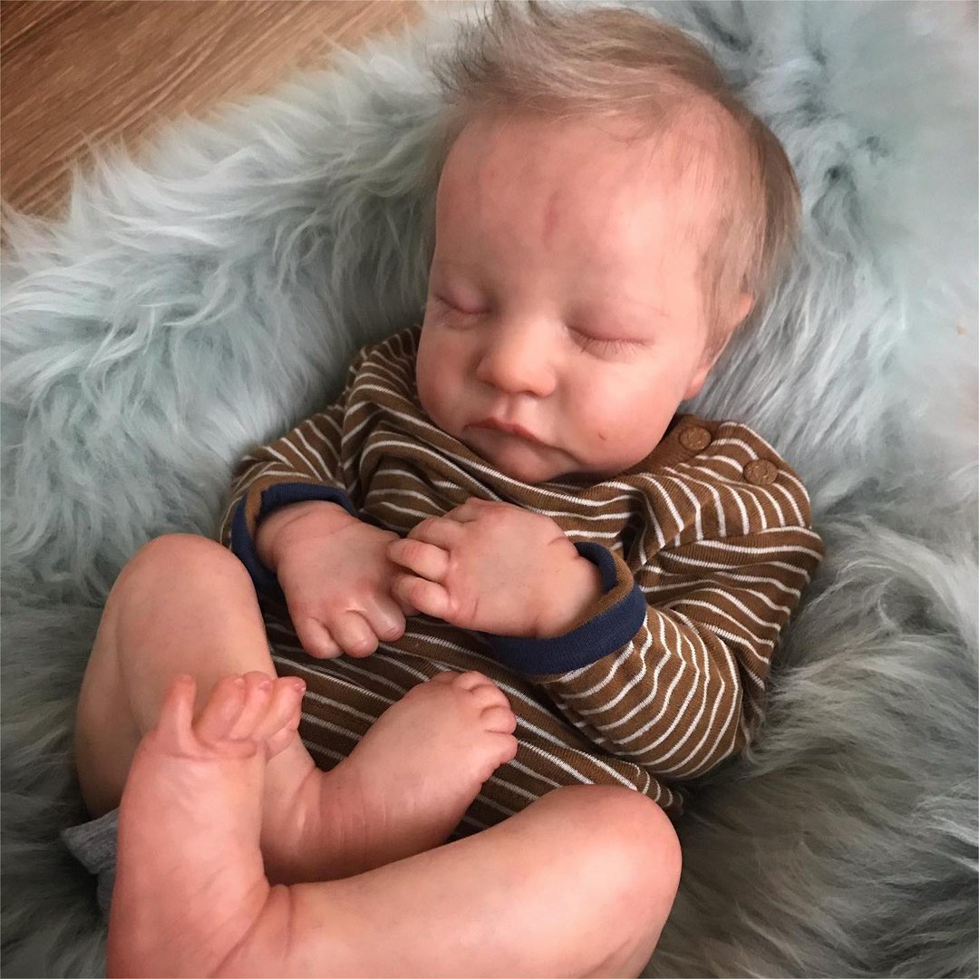 12” Newborn Sleeping Baby Preemie Handmade Soft Reborn Baby Doll Boy Named Timothy