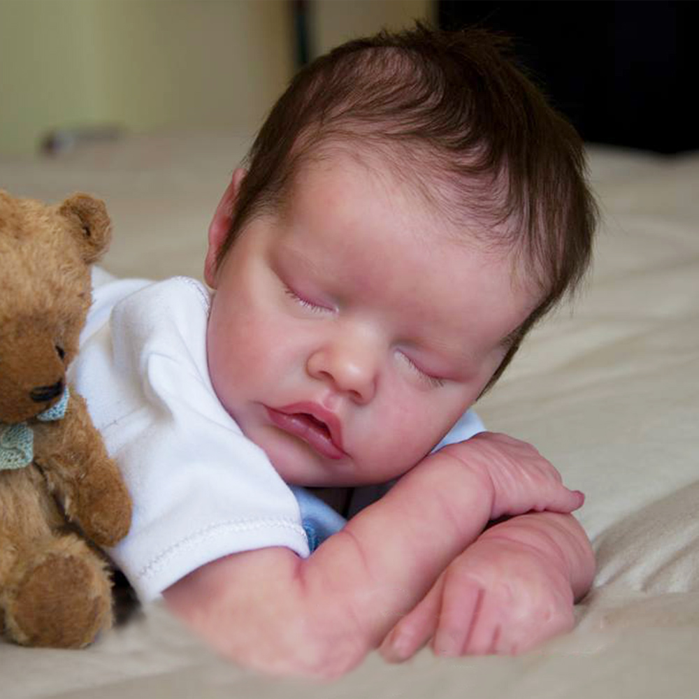 17” Lifelike Sleeping Weighted Silicone Newborn Baby Boy Doll Louis