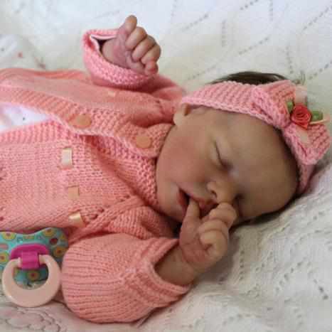 Reborn Sleeping Newborn Baby Dolls 17” Real Lifelike Halle Reborn Baby Doll Girl Toy