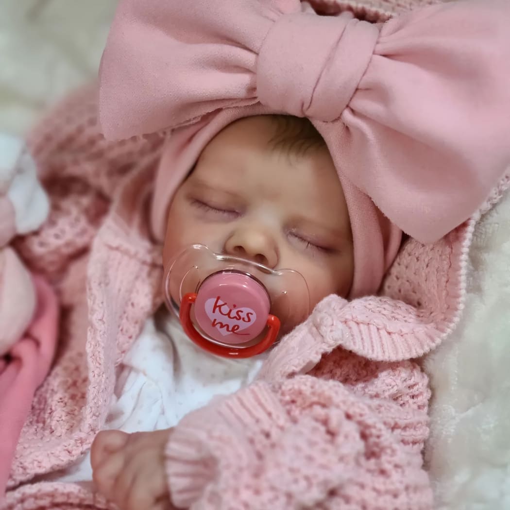 17"Real Lifelike Soft Weighted Body Silicone Sleeping Reborn Baby Doll Girl Named Nicole