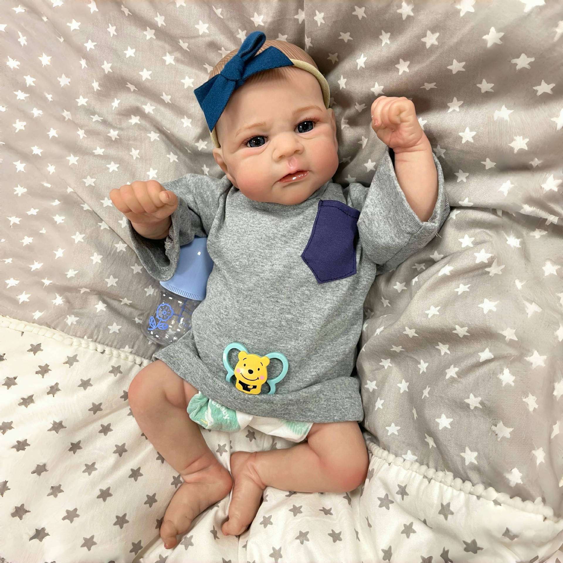 Cokela 48cm 3D exquisite painted Eliagh reborn doll